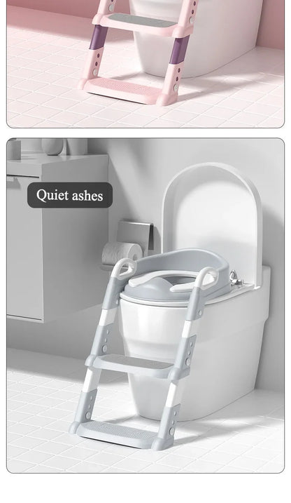 LuxeOrbit New Stepped Children's  Boy Girl Toilet Foldable Foot Stool Multi-functional Toilet Baby Toilet Training Potty Ladder for Kids