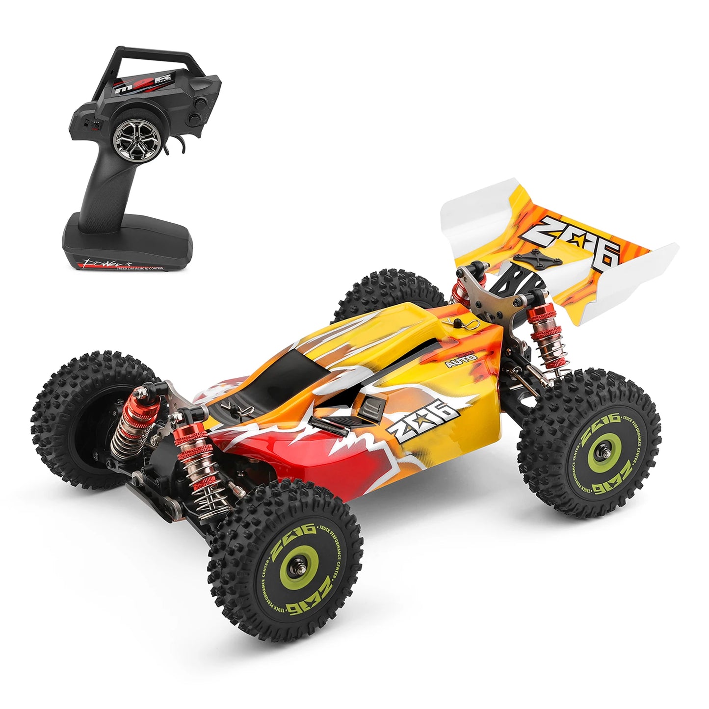 LuxeOrbit WLtoys XKS 144010 Remote Control Car Off-Road Car High Speed 75km/h 1/14 2.4GHz Racing Car 4WD RTR with Metal Chassis