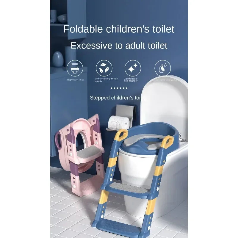 LuxeOrbit New Stepped Children's Toilet Foldable Foot Stool Multi-functional Toilet Boy Girl Baby Toilet Training Potty Ladder for Kids