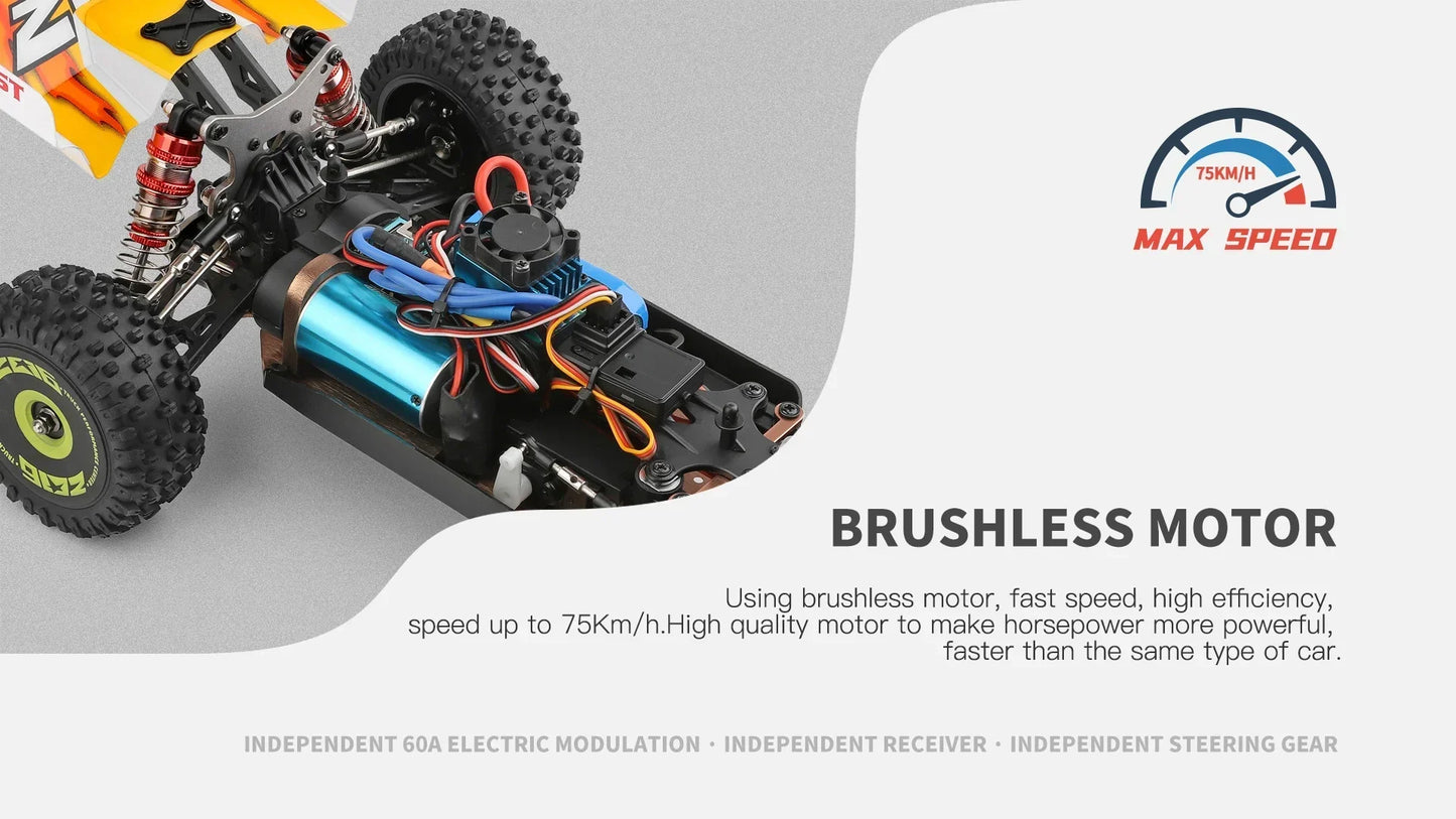 LuxeOrbit 1/12 124017 Driverless Brushless Racing Car High Speed 70km/h or 55KM/H 2.4g Four-wheel Drive  Adult Boys Toys Kids Gift