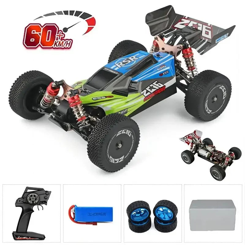 LuxeOrbit 144001 1:14 RC Racing Car 60Km/H 2.4G Remote Control High Speed Off-Road Drift Shock Absorption Adult Boys Toys Kids Gift