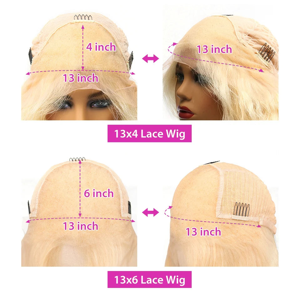 LuxeOrbit 13x6 Lace Front Human Hair WigHD Transparent 613 Blonde Body Wave Brazilian 13x4 Lace Frontal Wig PrePlucked For Women