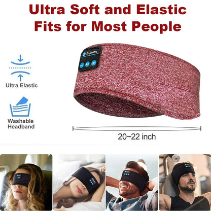 LuxeOrbit Wireless Buetooth Headset Sports Music Earphone Helmets Sleeping Headband Soft Elastic Comfortable Eye Mask Headphone