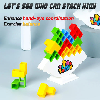 LuxeOrbit HOT Stacking Blocks Tetra Tower Balance Game Stacking Building Blocks Puzzle Board Assembly Bricks Educational Toys for Children