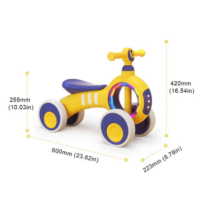 LuxeOrbit 4 Wheel Kids Balance Bike Funny Toddler Training Bicycle Safe No Pedal Bike Wheel No Pedal Training Bicycle Gifts for Kids