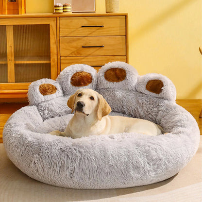 LuxeOrbit Fluffy Dog Bed Large Pet Products Dogs Beds Small Sofa Baskets Pets Kennel Mat Puppy Cats Supplies Basket Blanket Accessories