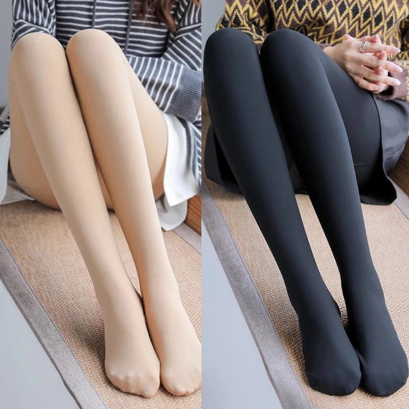 LuxeOrbit 1/2pairs Winter Pantyhose Woman Fleece Warm Thicken Thermal Tights Sexy Stockings Slim Elastic Velvet Pantyhose Female Leggings