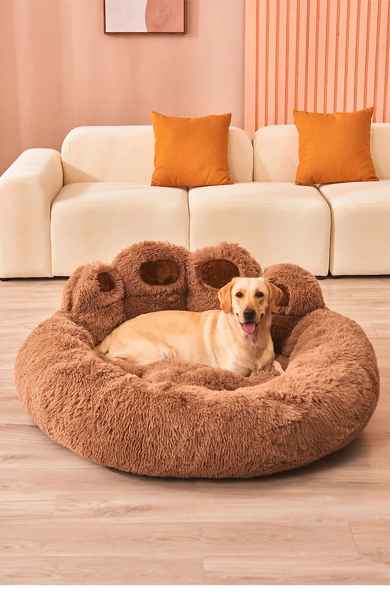 LuxeOrbit Fluffy Dog Bed Large Pet Products Dogs Beds Small Sofa Baskets Pets Kennel Mat Puppy Cats Supplies Basket Blanket Accessories