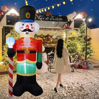 LuxeOrbit Inflatable Nutcracker Soldier built-in LED Light Outdoors Christmas Decorations for Indoor Home Yard Garden Xmas Decoratio