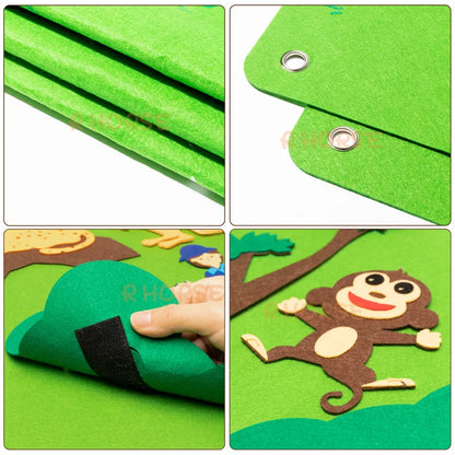 LuxeOrbit Felt Board Stories Set Montessori Ocean Farm Insect  Animal Family Interactive Preschool Early Learning Toddlers Toys for Child