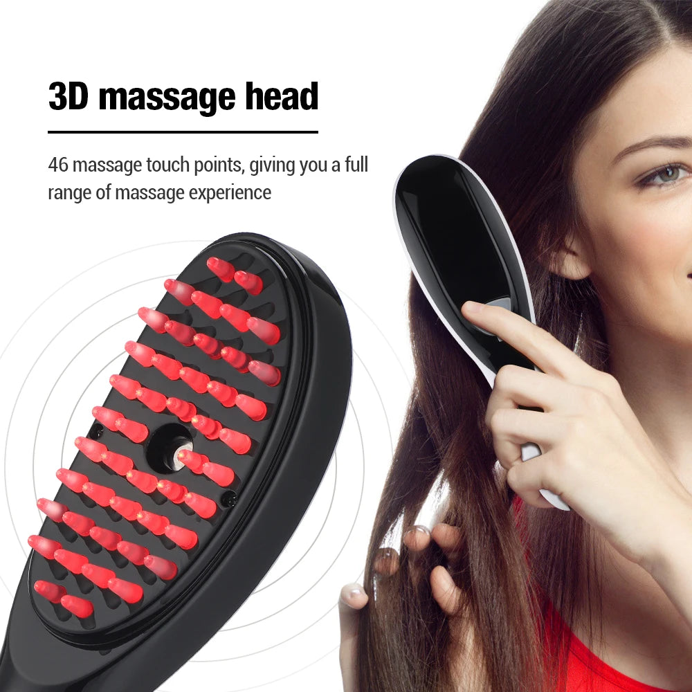 LuxeOrbit Vibration Scalp Massager Red Light Therapy Head Massage Comb Anti Hair Loss Anion Spray Hair Growth Brush Stress Relief