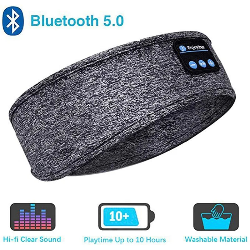 LuxeOrbit Wireless Bluetooth Earphone Headscarf Wireless Music Sleep Headset Sports Headphone Built-in Sleep Music Eye Mask Travel Speaker