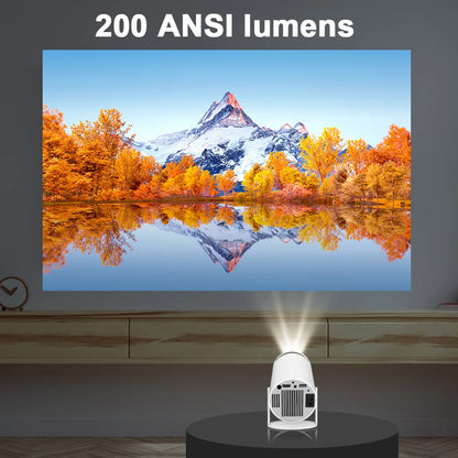 LuxeOrbit Android 11Projector 1280*720P 4K Wifi6 200ANSI AllwinnerH713 180° flexible BT5.0 Home Cinema Outdoor portable Projetor