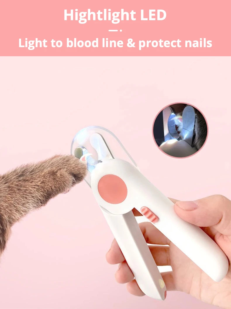 LuxeOrbit Pet Nail Clipper LED Light Household Claw Care Pet Claw Grooming Scissors for Small And Big Dogs Cats Scissors Pet Accessories