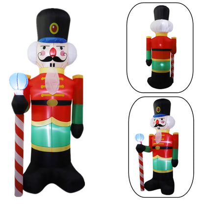 LuxeOrbit Inflatable Nutcracker Soldier built-in LED Light Outdoors Christmas Decorations for Indoor Home Yard Garden Xmas Decoratio