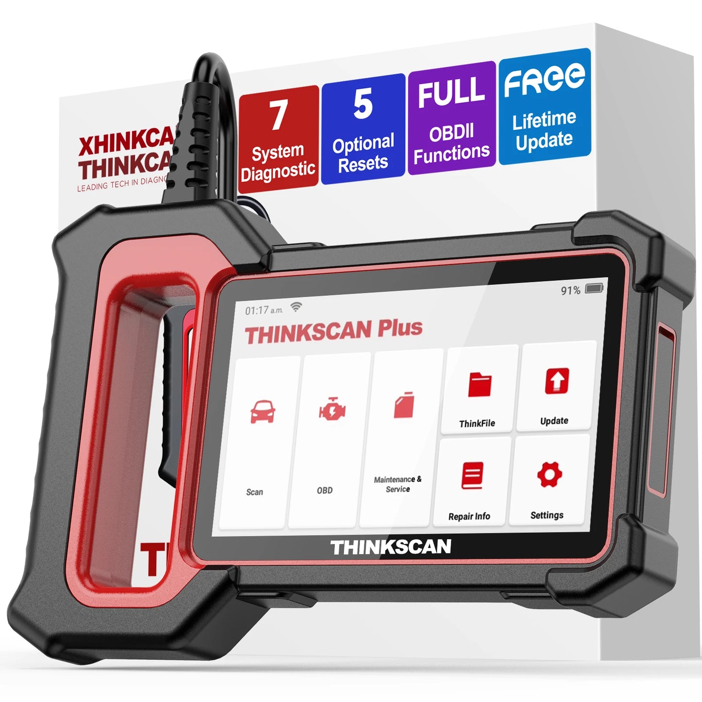 LuxeOrbit  Thinkscan Plus S7/ S4 Obd2 Scanner Automotive Car Diagnostic Tools 28 Resets for AutoAuth for FCA SGW