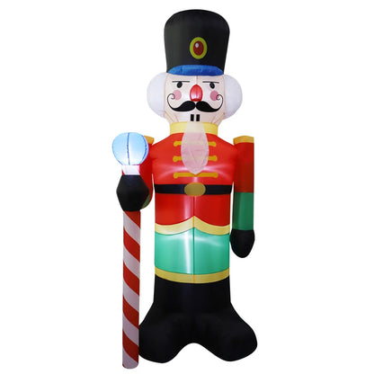 LuxeOrbit Inflatable Nutcracker Soldier built-in LED Light Outdoors Christmas Decorations for Indoor Home Yard Garden Xmas Decoratio