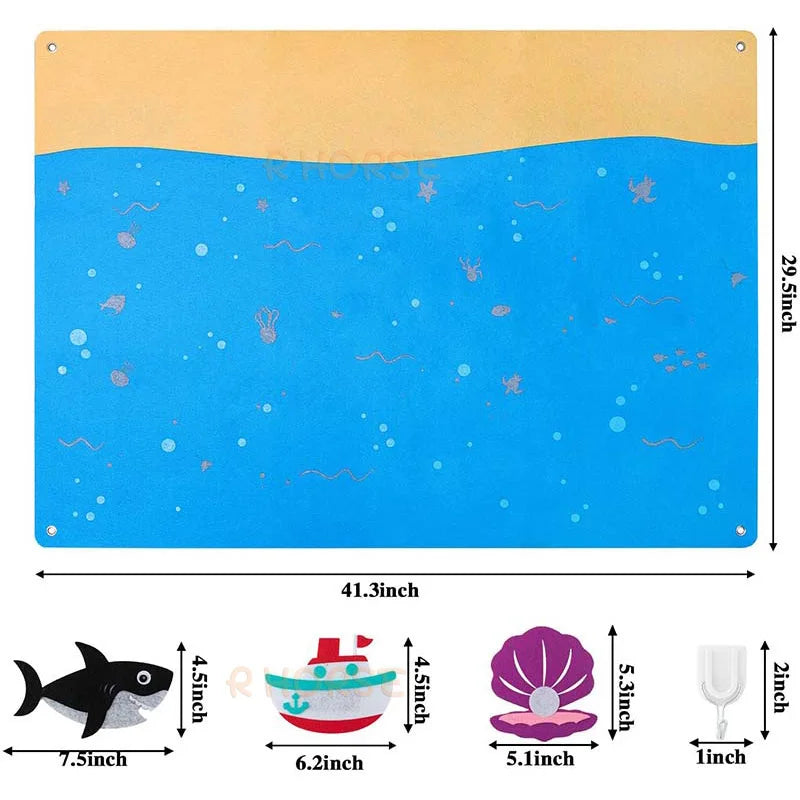 LuxeOrbit Felt Board Stories Set Montessori Ocean Farm Insect  Animal Family Interactive Preschool Early Learning Toddlers Toys for Child