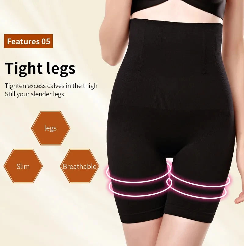 LuxeOrbit Women's High Waist Flat Angle Shaper Pants Postpartum Buttocks Lifting Body Shaping Pants Slim Shorts Waist Trainer