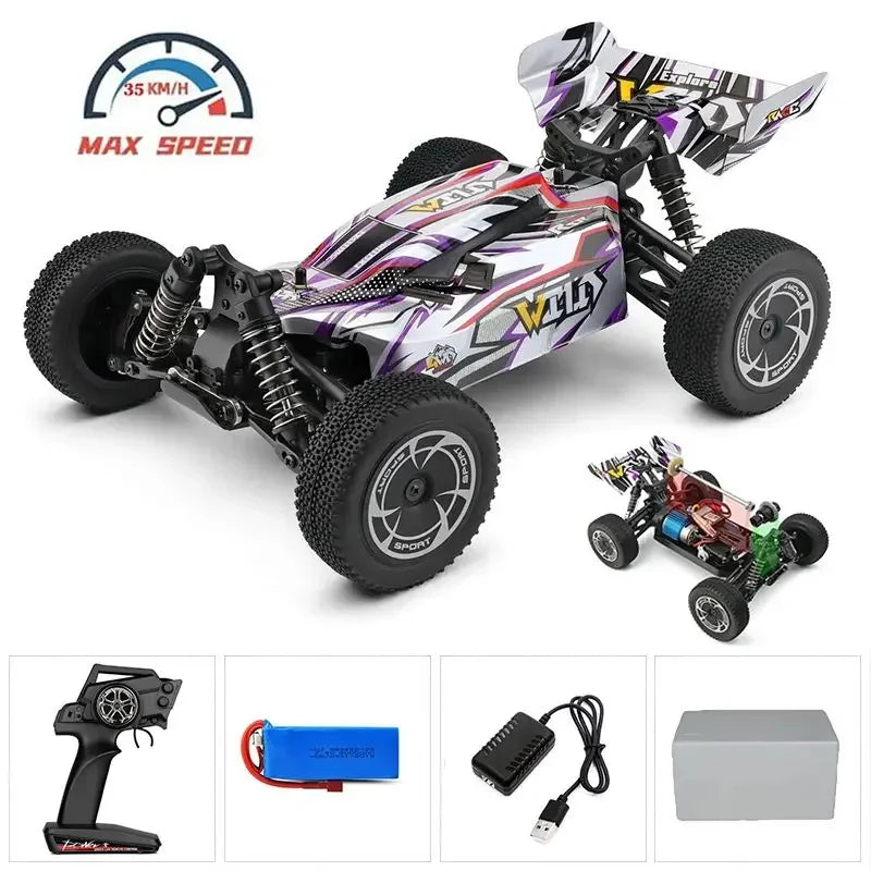 LuxeOrbit 144001 1:14 RC Racing Car 60Km/H 2.4G Remote Control High Speed Off-Road Drift Shock Absorption Adult Boys Toys Kids Gift