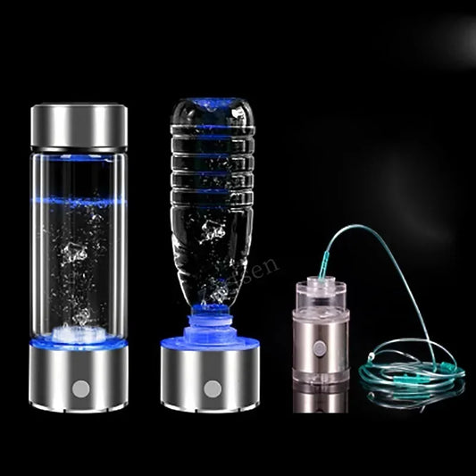 LuxeOrbit Hydrogen Water Generator Alkaline Maker USB Rechargeable Water Ionizer Bottle Super Antioxidant ORP Hydrogen-Rich Water Cup