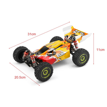 LuxeOrbit XKS 144010 Remote Control Car Off-Road Car High Speed 75km/h 1/14 2.4GHz Racing Car 4WD RTR with Metal Chassis