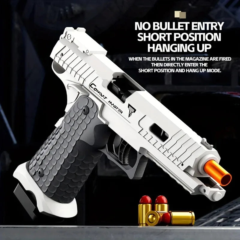 LuxeOrbit 2011 Desert eagle Shell Ejecting Pistol Empty Hanging Toy Gun Sig17 Continuous Firing Soft Bullet Launcher Children Adult Gift