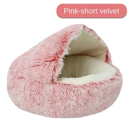 LuxeOrbit Winter Warm Shell Semi-Closed Cat Nest Pet Cat Bed Semi-Surrounded Kennel Dog Bed Closed Cat Nest