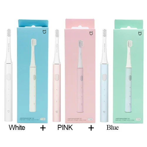 LuxeOrbit Xiaomi Mijia T100 Sonic Electric Toothbrush Mi Smart Tooth Brush Colorful USB Rechargeable IPX7 Waterproof For Toothbrushes head