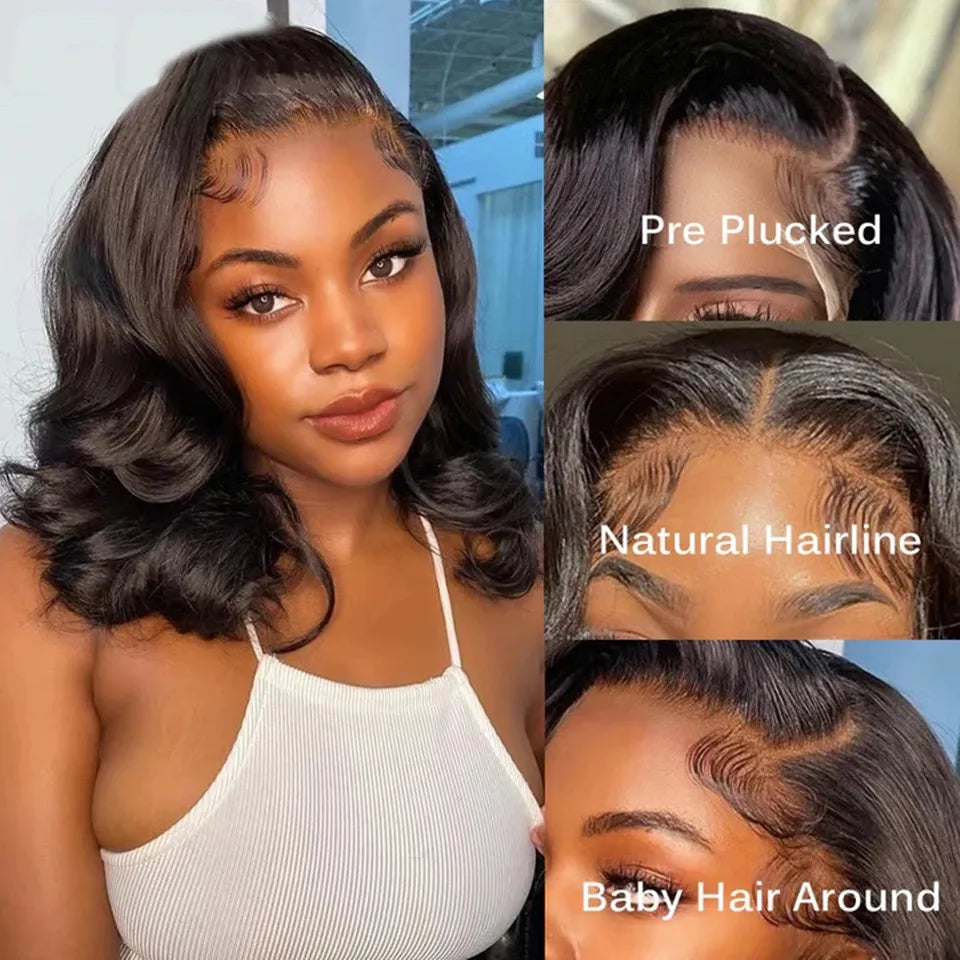 Body Wave Lace Front Wig 13x4 Transparent Lace Frontal Human Hair Wigs Short Bob Wig Brazilian Closure Wig Sale For Women Remy