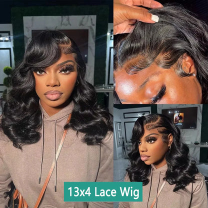 Transparent Short Bob Body Wave 13x6 13x4 Lace Frontal Wig Lace Front Human Hair Wigs 5x5 Closure Glueless Ready To Wear Wig