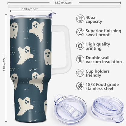 LuxeOrbit 1pc, Halloween Gift 40 oz Stainless Steel Tumbler, Funny Print Double Wall Vacuum Insulated Travel Mug, Halloween gifts,