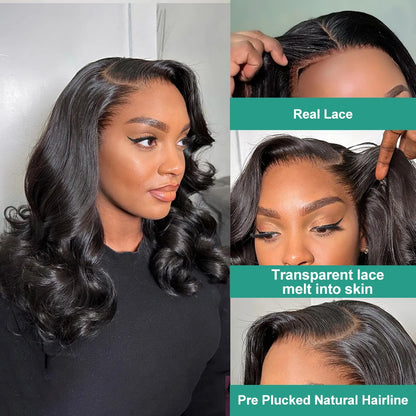 Transparent Short Bob Body Wave 13x6 13x4 Lace Frontal Wig Lace Front Human Hair Wigs 5x5 Closure Glueless Ready To Wear Wig