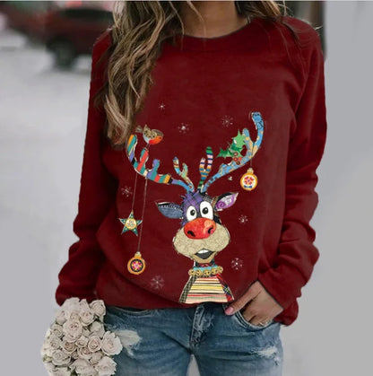 LuxeOrbit 3D Funny Christmas printing Ugly Christmas Sweater Jumper Men Women Autumn Winter Clothing Tops Crew Neck Christmas gift