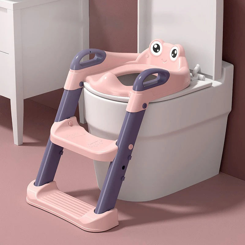 LuxeOrbit Auxiliary Stair-type Children's Toilet Seat Supplies Infant Baby Ladder Folding Toilet.