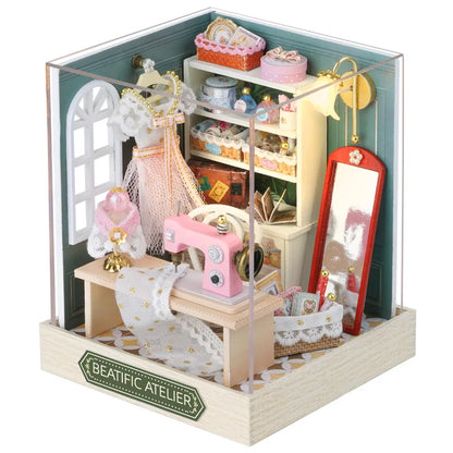 LuxeOrbit DIY 3D Puzzles Wooden Toy Miniature Dollhouse Handmade Doll House Model Building Kits Coffee House Toys For Children Gifts