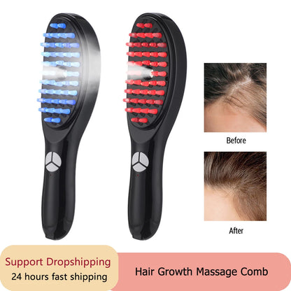 LuxeOrbit Vibration Scalp Massager Red Light Therapy Head Massage Comb Anti Hair Loss Anion Spray Hair Growth Brush Stress Relief