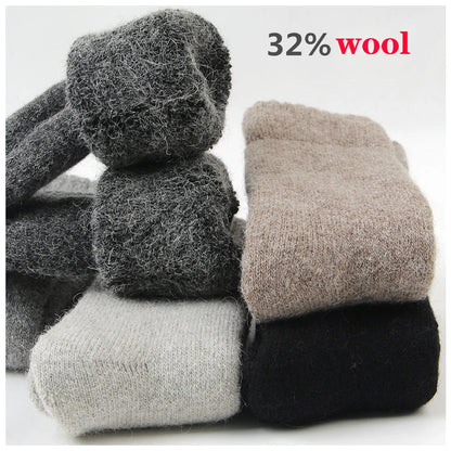 LuxeOrbit Super Thick Wool Socks Big Yards Men Women  Keep Warm Winter Cashmere Socks Thickening Velvet Towel Socks Warm Socks