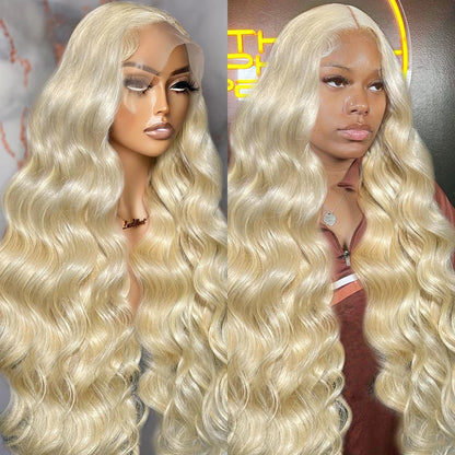 LuxeOrbit 13x6 Lace Front Human Hair WigHD Transparent 613 Blonde Body Wave Brazilian 13x4 Lace Frontal Wig PrePlucked For Women