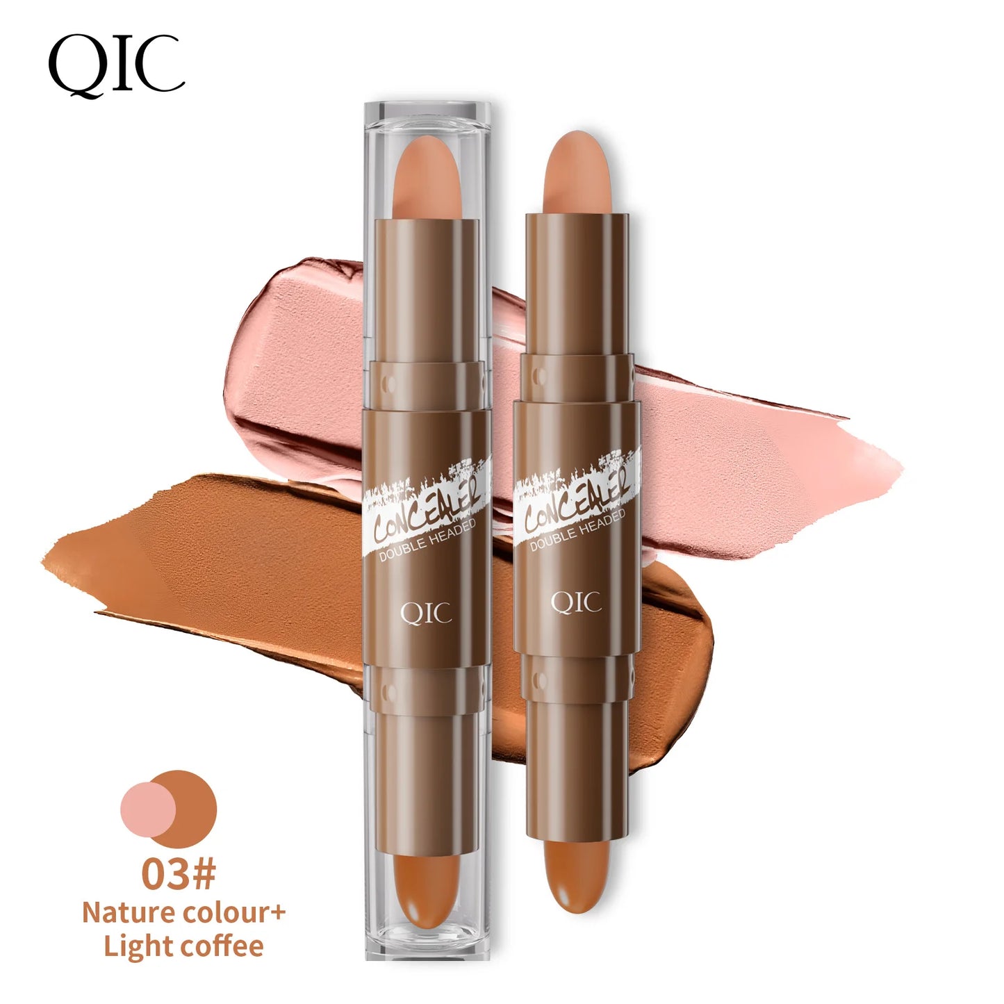 Brown Tube Dual Ended Finishing Stick Highlighting Highlighting Shadow Face Contouring Concealer Stick