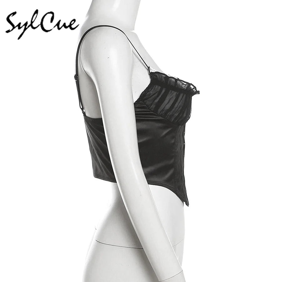 LuxeOrbit  Spring New Sweet Gentle Sexy Cute All-match Fashionable Cool High Street Women's Thin Sling Fishbone Vest