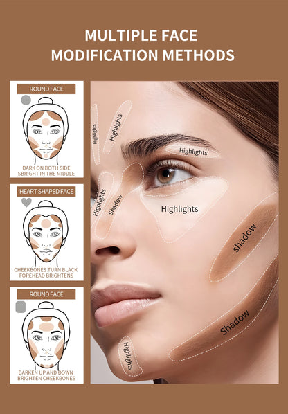 Brown Tube Dual Ended Finishing Stick Highlighting Highlighting Shadow Face Contouring Concealer Stick