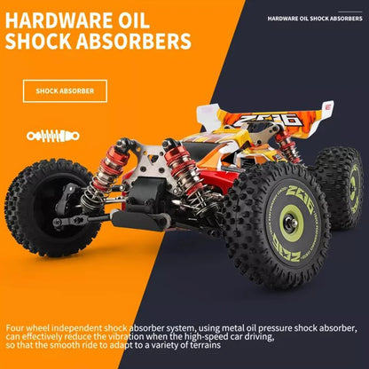 LuxeOrbit 144010 And 144001 RC Cars  2.4G 4WD Remote Control Car 75 KM/H High Speed Metal Chassis Electric Racing for Children Gift