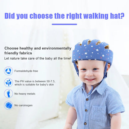 LuxeOrbit Baby Helmet Safety Cap For Babies Boys Girls Summer Breathable Cotton Mesh Hat Children Crawl Walk Playing Infant Anti Collision