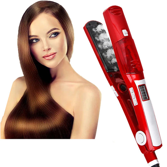 LuxeOrbit Steam Flat Iron Hair Straightener Professional Hair Curler Titanium Ceramic Hair Straighting Curling Iron Hair Care Styling Tool