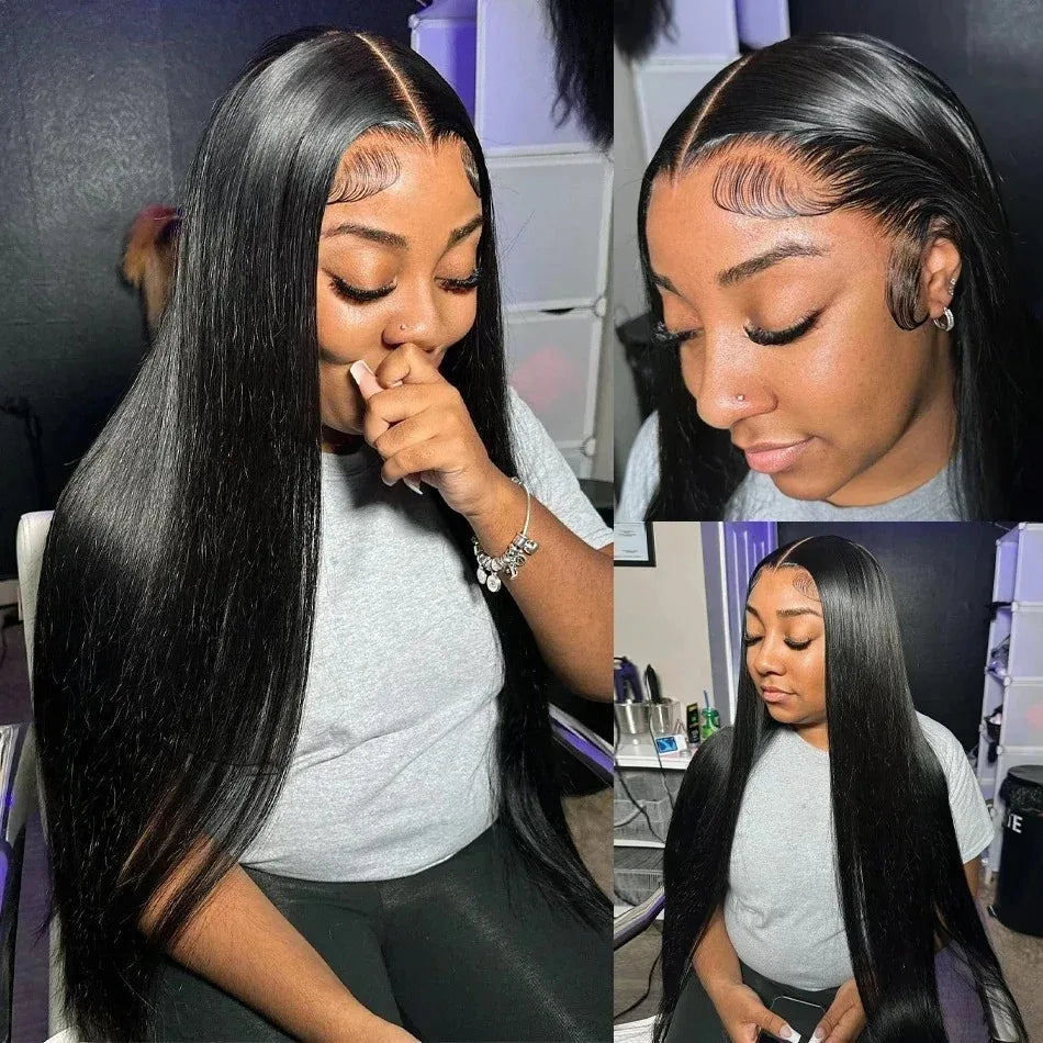 LuxeOrbit 200 Density 13x4 13x6 HD Transparent Straight Lace Front Wig PrePlucked For Black Women 30 Inch Lace Frontal Human Hair Wig