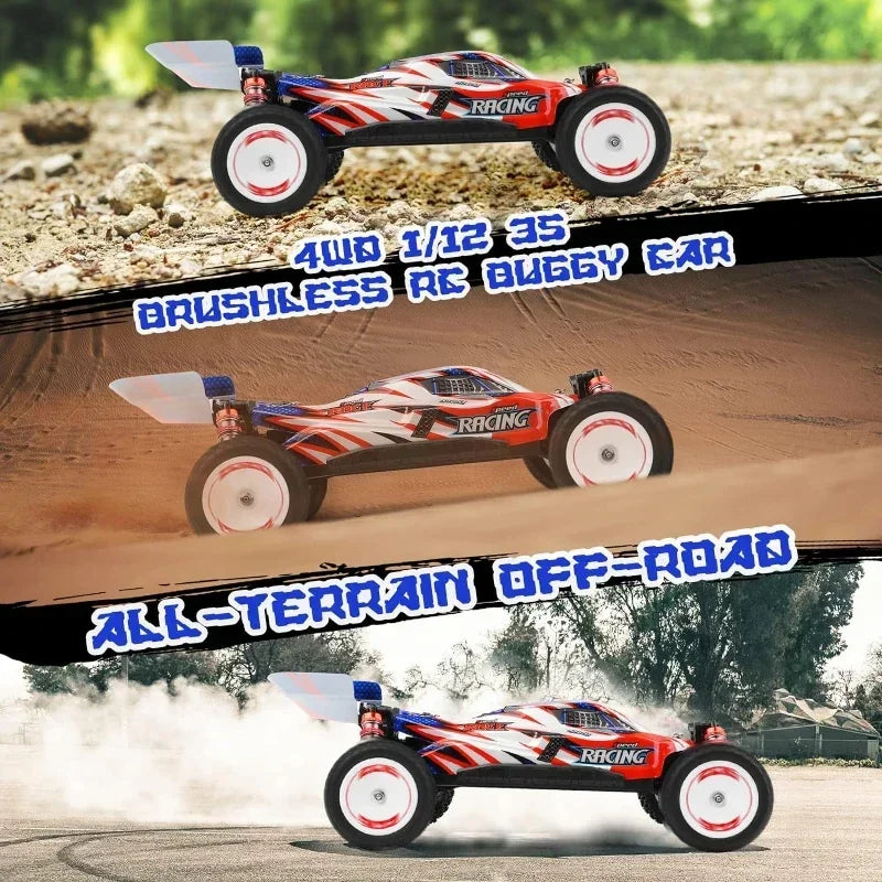 LuxeOrbit 1/12 Fast RC Cars WLtoys 124008 2000mah 4x4 3s Brushless RC Buggy Cars with Independent ESC RC Car Truck Remote Control Cars