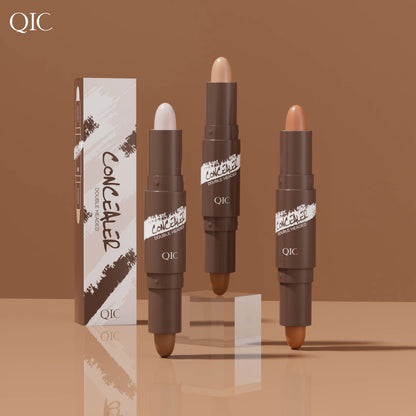 Brown Tube Dual Ended Finishing Stick Highlighting Highlighting Shadow Face Contouring Concealer Stick