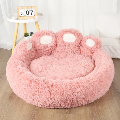 LuxeOrbit Fluffy Dog Bed Large Pet Products Dogs Beds Small Sofa Baskets Pets Kennel Mat Puppy Cats Supplies Basket Blanket Accessories