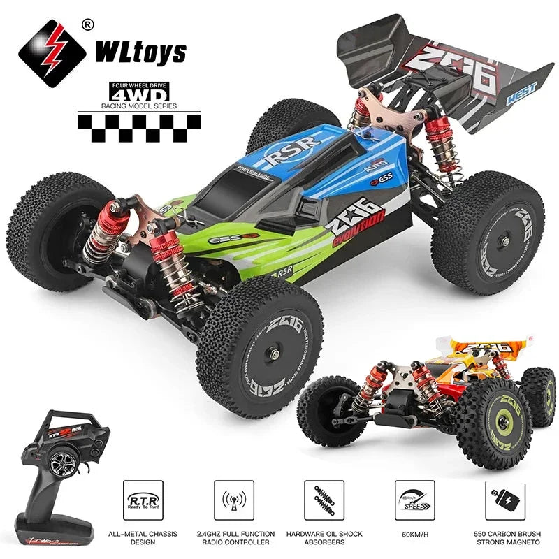 LuxeOrbit 144001 144010 2.4G Racing RC Car 60KM/H 4WD Electric High Speed Car Off-Road Drift Remote Control Toys for Children